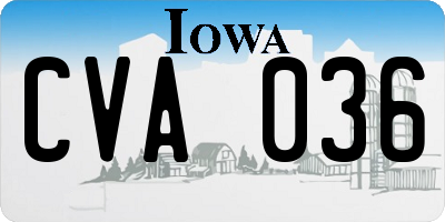 IA license plate CVA036