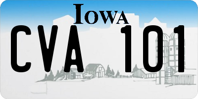 IA license plate CVA101