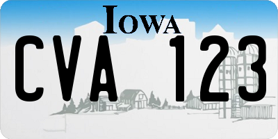 IA license plate CVA123