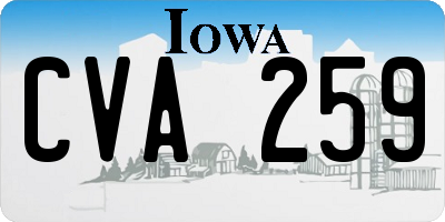 IA license plate CVA259