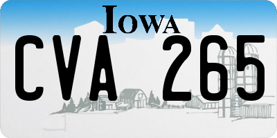 IA license plate CVA265