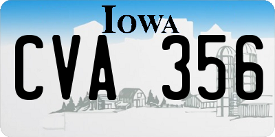 IA license plate CVA356