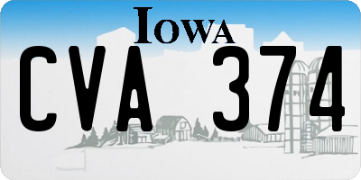 IA license plate CVA374