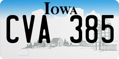 IA license plate CVA385