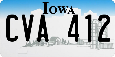 IA license plate CVA412