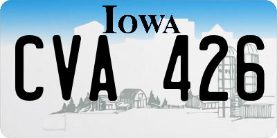 IA license plate CVA426