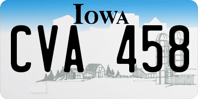 IA license plate CVA458