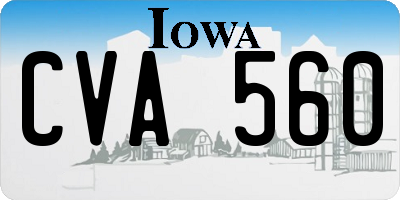 IA license plate CVA560