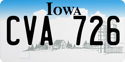 IA license plate CVA726
