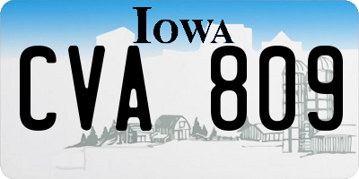 IA license plate CVA809