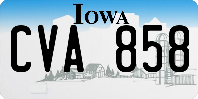 IA license plate CVA858