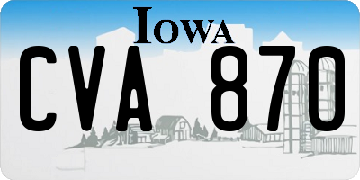 IA license plate CVA870