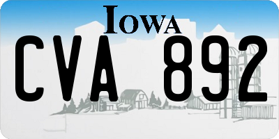 IA license plate CVA892