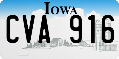 IA license plate CVA916