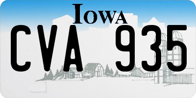 IA license plate CVA935