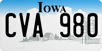 IA license plate CVA980