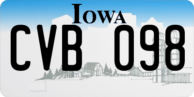 IA license plate CVB098