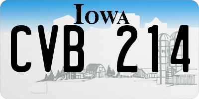 IA license plate CVB214