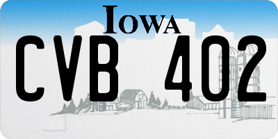 IA license plate CVB402