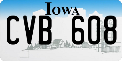 IA license plate CVB608