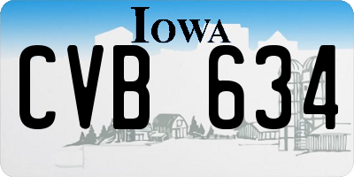 IA license plate CVB634