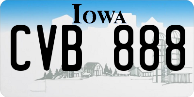 IA license plate CVB888