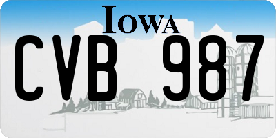 IA license plate CVB987