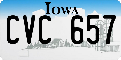 IA license plate CVC657