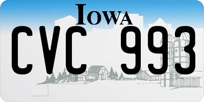 IA license plate CVC993