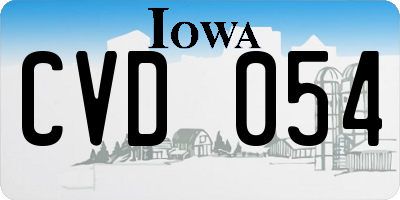IA license plate CVD054