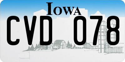 IA license plate CVD078
