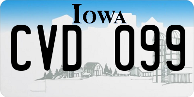 IA license plate CVD099