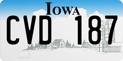 IA license plate CVD187