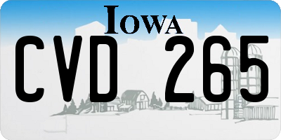 IA license plate CVD265