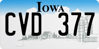 IA license plate CVD377