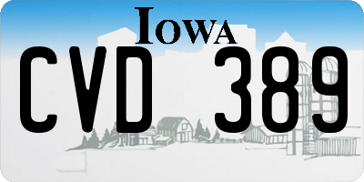 IA license plate CVD389