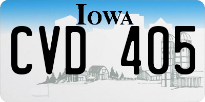 IA license plate CVD405