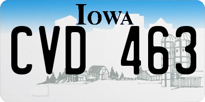 IA license plate CVD463