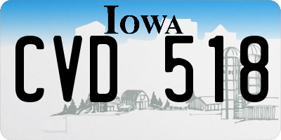 IA license plate CVD518