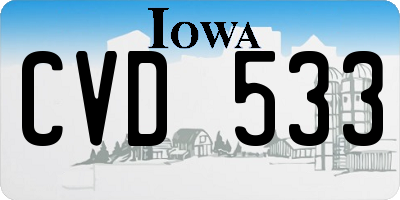 IA license plate CVD533