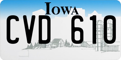 IA license plate CVD610