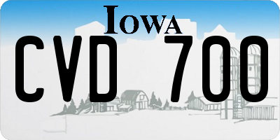 IA license plate CVD700