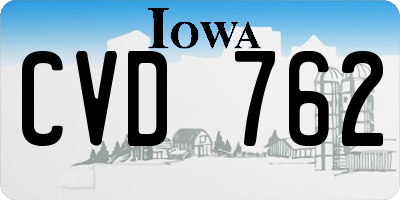 IA license plate CVD762