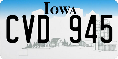 IA license plate CVD945