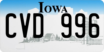 IA license plate CVD996