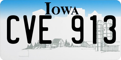IA license plate CVE913