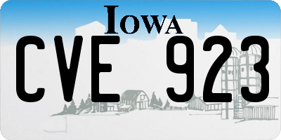 IA license plate CVE923