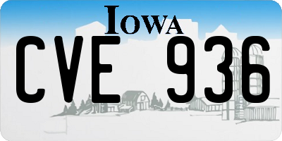 IA license plate CVE936
