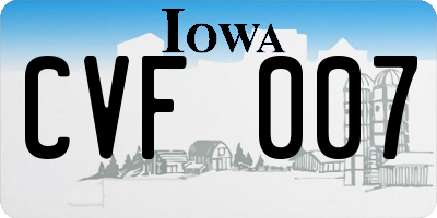 IA license plate CVF007