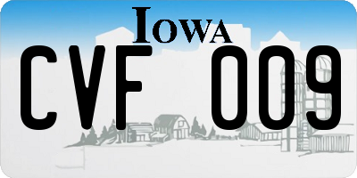 IA license plate CVF009
